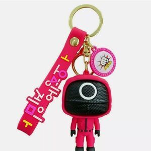 Squid Game Mask 4 KeyChain Creative Charms 3d Mini Doll Figurine Key Ring B-0082